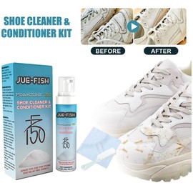 Jue-Fish Shoe Cleaner Foam with Brush andTowel - Effective Shoe CleaningSolution for White Shoes andSneakers lunar tides blue velvet Footwear - quantity: 3 pcs