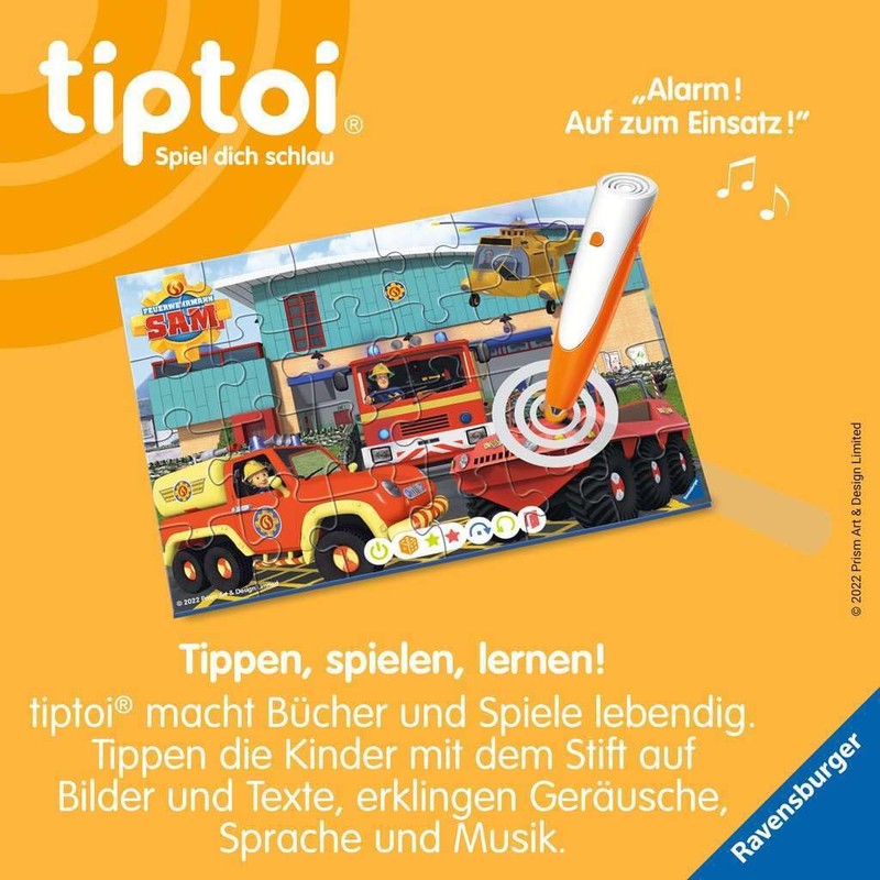Ravensburger tiptoi Puzzle 00139 Puzzle for Little Explorers: Fireman Sam,
