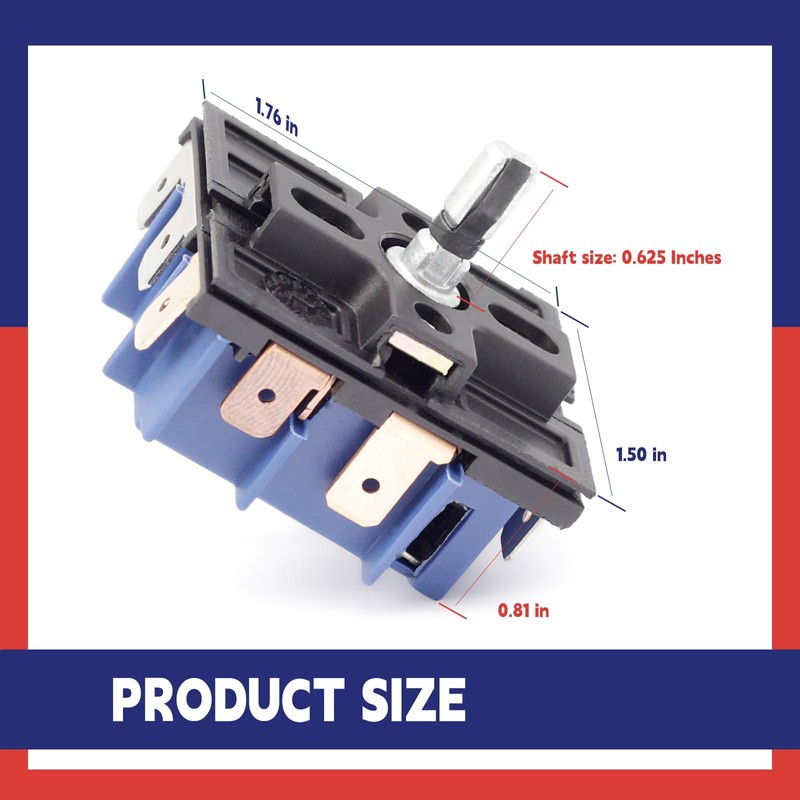 W10434452 Electric Range Dual Infinite Control Switch MDPA-W171-WPM, MDPA-W171-UNM Replacement