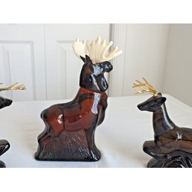 Avon lot of 3 MOOSE 10 point Buck Wild country AFTER SHAVE decanter FULL NOS vtg