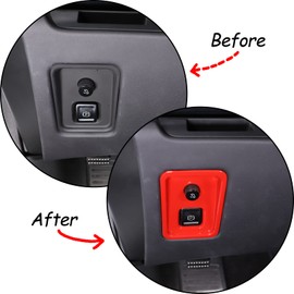Hudiriy Electronic handbrake Cover Trim Interior Compatible with Corvette C8 2020-2024 Dashboard light switch protective sticker Accessories (ABS, Sports Red)