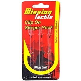 Mission Tackle Stinger Hooks Size 10 Bronze or Red Treble (2 Inch Clip On Red)