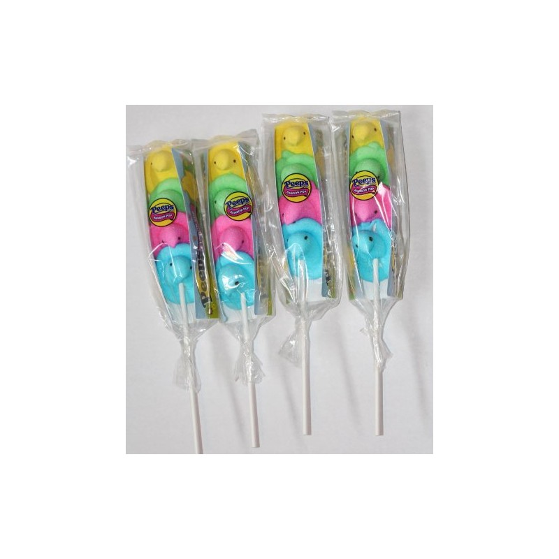 Peeps Marshmallow Rainbow Pop, Peeps on a Stick 4 Ct