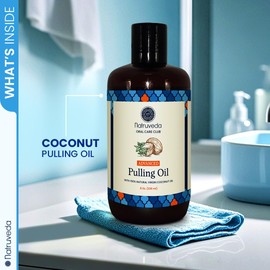 Oil Pulling Mouthwash | Coconut Oil Pulling for Teeth & Gums | Natural Oral Detox | Alcohol-Free Pulling Oil | USA Based Seller | Fresh Breath & Whitening Mouthwash - Pack of 3 24 Oz (No Scrapper)