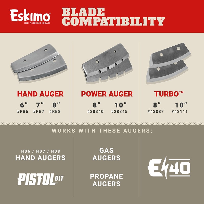 Eskimo® 43111 Turbo Blades, 10 Inch, Ice Augers, Stainless Steel