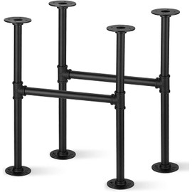 Licperron 2 Pack 30 Inch Industrial Metal Table Legs, Black Pipe Legs for Coffee Desk Furniture
