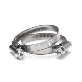 12mm (25mm - 40mm) Strong Steel Worm Drive Hose Clip Adjustable Hose Clamp Ducting Clamp for Flexible Hose Pipe Jubilee Type (Pack of 2)