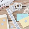 500 PCS Holographic Sparkly Silver Star Stickers, 1 inch Self