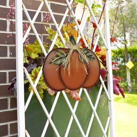 Hanging Pumpkin Fall Front Door Decor Sign, Thanksgiving Wooden Pumpkin Door Sign Autumn Pumpkin Door Hanger for Harvest Home Indoor Outdoor Wall Decor