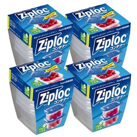 Ziploc Containers, Square, 4.5 fl oz (130 ml), Set of 4 x 4