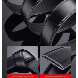 TBSCWYF Men’s Leather Belt, Mens Belt Automatic Buckle Leather Ratchet Belt Adjustable Casual Dress Belt 3.5cm * 120cm (Gift Box Include) Jeans Suits Work Gift