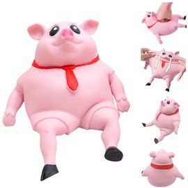Squishy Pig, Squeeze Pink Pig Antistress Toy Rebound Deformation Anxiety Relief Toy Decompression Toy for Children Adult Birthday Gift (Large)