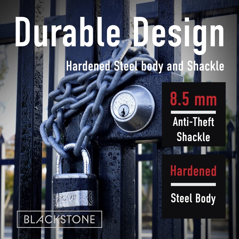 Blackstone Anti-Theft Loud 130db Alarm Padlock Weather Proof Heavy Duty