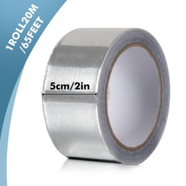 Aluminum foil tape, 2 "x 65 ft (3.9 mi), suitable for sealing and repairing dryer exhaust lines, piping systems, etc., insulating adhesive metal high temperature heavy duty aluminum foil tape
