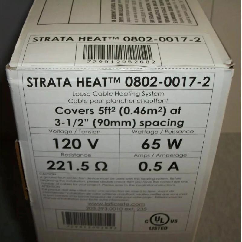 Laticrete Strata Heat Wire ~ 5 sq. ft. ~ 120V