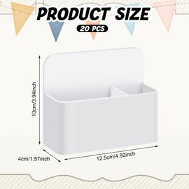20 Pack Magnetic Dry Erase Marker Holder Bulk Whiteboard Magnetic Marker Holder Pen Pencil Organizer for Classroom Whiteboard Refrigerator Locker Storage (White)