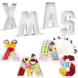XMAS Cardboard Letter Set with 50 Pcs Christmas Cocktail Fruit Picks Christmas Decorative Platters Party Charcuterie Letters Christmas Serving Tray for Wedding Bachelorette Birthday Anniversary Party
