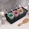 Gitany Black Plastic Baskets Set of 6, Rectangle Slim Storage