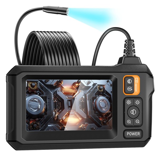 GOLDEGGS Borescope,4.3”Industrial Endoscope Camera with Light,1080P HD Inspection Camera,IP67 Waterproof