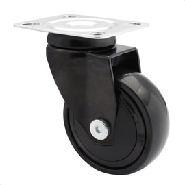 Wagner Design 01227701 3C Swivel Castor / Apparatus Castor / Furniture Castor - Soft Running Surface Diameter 75 mm Ball Bearings Load Capacity 75 kg Black