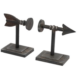 Creative Co-Op Bronze Arrow Shaped Cast Iron Bookends (Set of 2 Pieces)