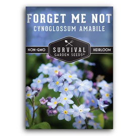 1 Pack Forget Me Not Seed for Planting with Instructions to Grow Tiny Blue Flowers in Your Home Vegetable or Flower Garden - Non-GMO Heirloom - Tiny Flower Seeds - Live Plant - Survival Garden Seeds