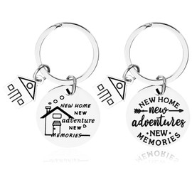 2Pcs New Home Gifts, New Home Keyring,House Warming Gifts New Home Gift, New Home Sweet Home Key Chain for Her Women, Girls Sister, Best Friends,Bestie Colleague