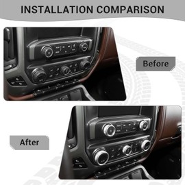 PDKLIN for Silverado Center Console Knob Cover Trim Ring Silver for Chevy Silverado/Suburban/GMC Sierra 2014-2018 Silver Interior Accessories 8pcs