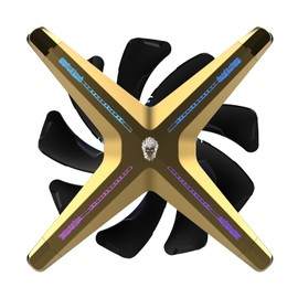 ALSEYE X12 Case Fan ARGB PWM Computer Air Cooling Fan - High Performance Silent Operation 120mm RGB CPU Cooling (Golden, Reverse Blade)