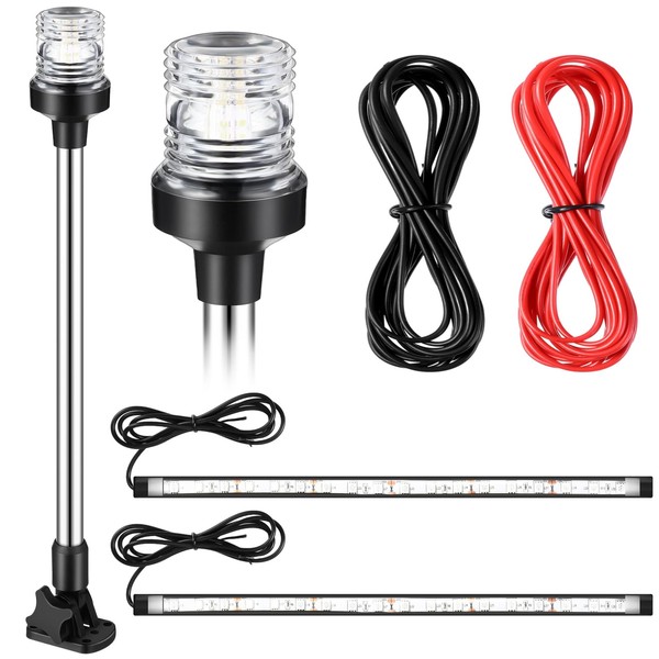 Rossesay White LED Boat Stern Light with 2 Pcs 8.2ft
