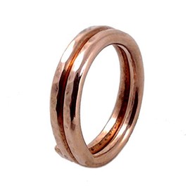 ELAMENTS DESIGN Copper Ring Stackable Two Loop Midi Ring Size 3 Hand Hammered