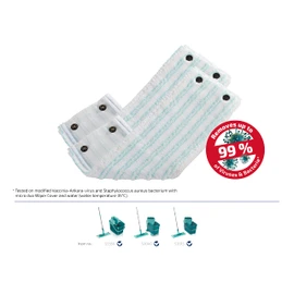 Leifheit Set of 2 Clean Twist XL micro duo mop covers for all floor types, floor mop replacement cover for ideal dirt absorption thanks to 2-fibre system, microfibre cleaning cloths, ideal for tiles
