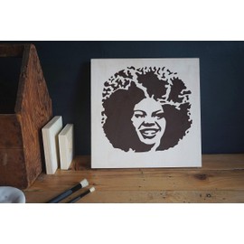 Stencil1 8.5"X11" Stencil-Afro Girl