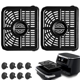 GWY Air Fryer Tray for Ninja Foodi 11 Quart 7-in-1 MegaZone XL FlexBasket Air Fryer, 2 Packs Replacement Air Fryer Crisper Plate Grill Pan Grill Plate Accessories with Rubber Bumpers, Dishwasher Safe