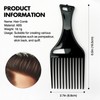 Zoolinn Black Plastic Afro Pick Lift Comb - Set of