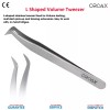 OROAX Serrated L-Shaped Volume Tweezer – Diagnostic Forceps for Dental