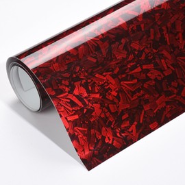 AuMoHall Red Forged Carbon Car Vinyl Wrap Glossy Red Simulated Forged Carbon Fiber Gloss Finish Car Body Film for Vehicle Interior Exterior Decoration, 59.84" x 19.68"