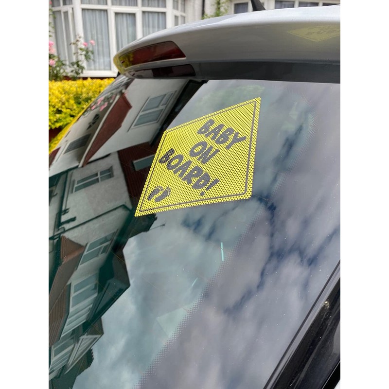 Baby On Board Sign for Car | Micro-Perforated Vinyl Car