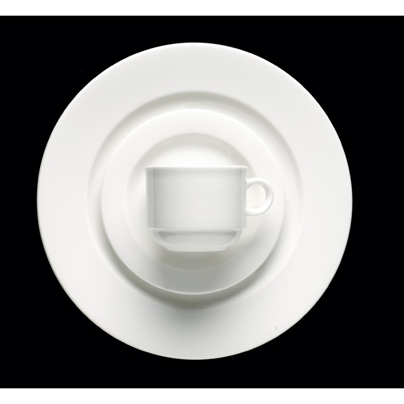 Fortessa Fortaluxe SuperWhite Vitrified China Dinnerware, Cassia 8-Ounce Stackable Coffee/Tea