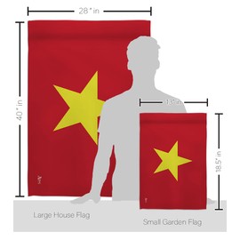 Americana Home & Garden FK140253-BO Vietnam World Nationality Decorative Vertical Kit, House & Garden Flags Set w/Flagpole, Multi-Color