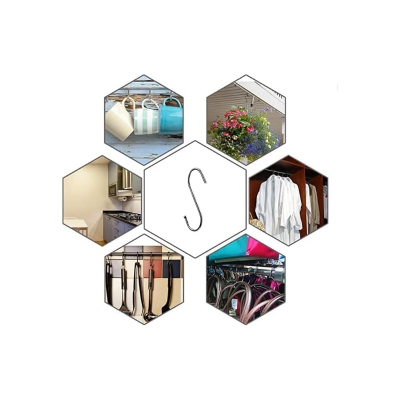 10PCS Stainless Steel S Hook - S Shaped Heavy Duty