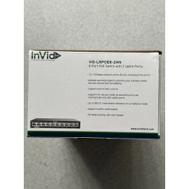 invid NEW Invid VIS-LRPOE8-2AN 8 Port POE Switch With 2 Uplink Ports