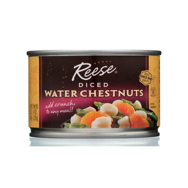 Reese's Water Chestnuts Diced 8 OZ (Pack of 3)