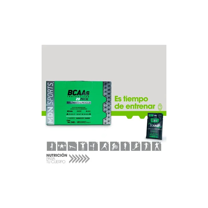 Aminoácidos Bcaa, 20 Pack 2 Sabores, 8g Bcaas + Beta-alanina