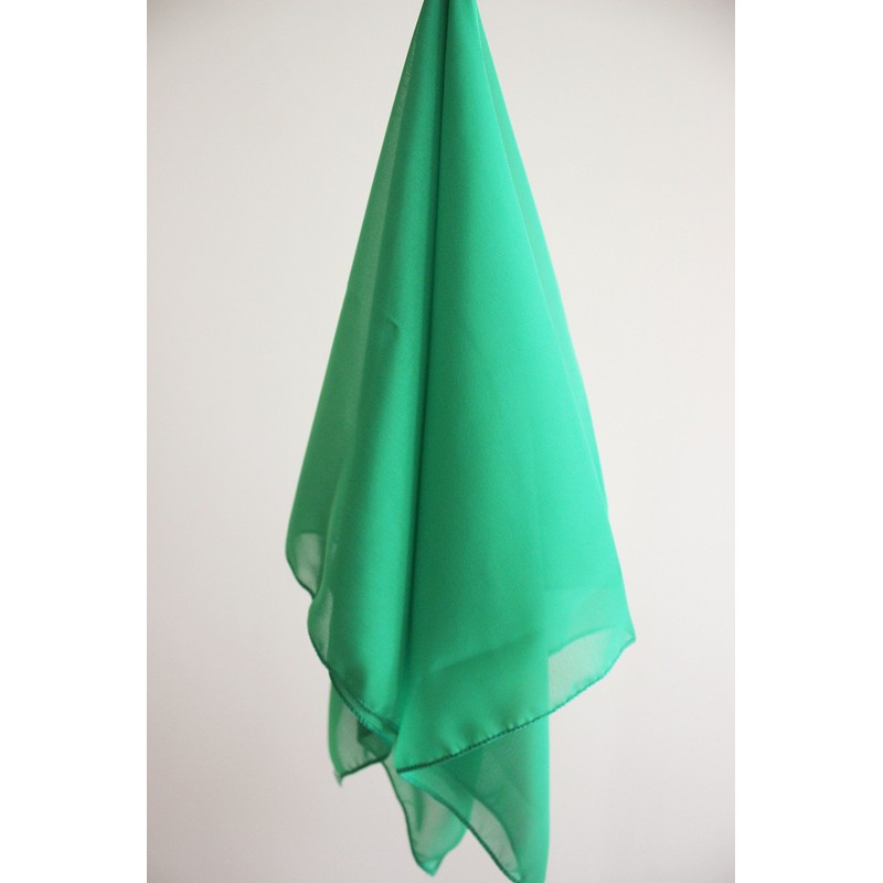 Solid Color Chiffon Square Head Scarf Blend Neckerchief (Green)