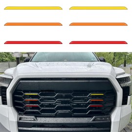 Retro 3 Color Stripe Front Grille Covers Stripes Decoration Sticker Grille Line Inserts Compatible with 2022-2025 Tundra TRD Accessories (ROY-2PACK)