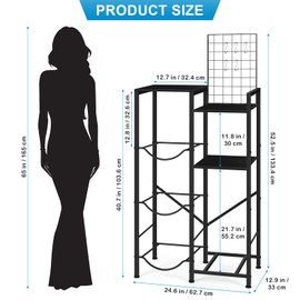 Vrisa 5 Gallon Water Jug Holder with Bar Table Heavy Duty Water Bottle Oraganizer with Shelf 5 Gal Water Dispenser Stand Water Cooler Jug Storage Rack for Home Kitchen Office, Black