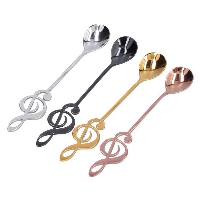 304 Stainless Steel Spoon Innovative Musical Notes Stirring Spoon for