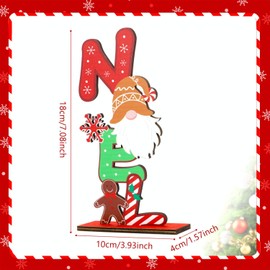 CHEERYMAGIC Christmas Table Decorations, Christmas Wooden Table Sign Xmas Tabletop Decorations Christmas Gnome Centerpiece Tabletop Signs for Home Party Decoration A4ZMBJ (Noel)