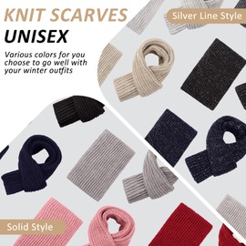 Pesaat Women Long Scarf Winter Men Knit Scarves Fashion Ladies Scarf Warm Shawl Warps Solid Chunky Cable Knitted Scarf for Women Mens (Pink)